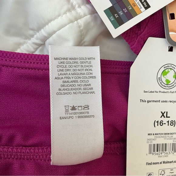 NWT Time and Tru Plum Color Textured Fold-Over Bikini Bottom – Size XL (16–18) - Picture 5 of 8